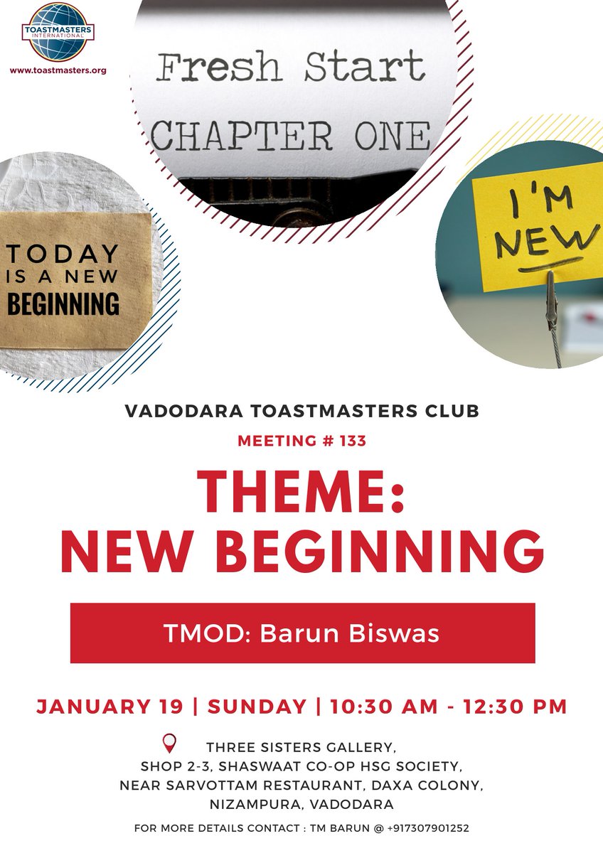 Toastmaster_vtm's tweet photo. Join us for meeting 133!

For more details, visit: https://t.co/llZQXlHLM5 https://t.co/X2Y09JY9vg
