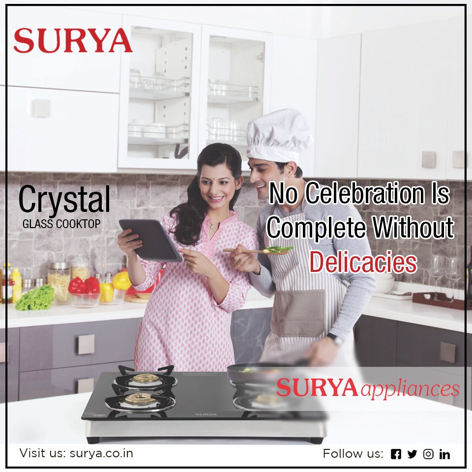 surya_roshni's tweet photo. Cook multiple festival food items together and save time with #SURYA #Crystal #glass #cooktop!
Visit us at: https://t.co/Q5WwUTT9wq
#Homeappliances #suryahomeappliances #suryacooktop https://t.co/Ve7TlLJxi7