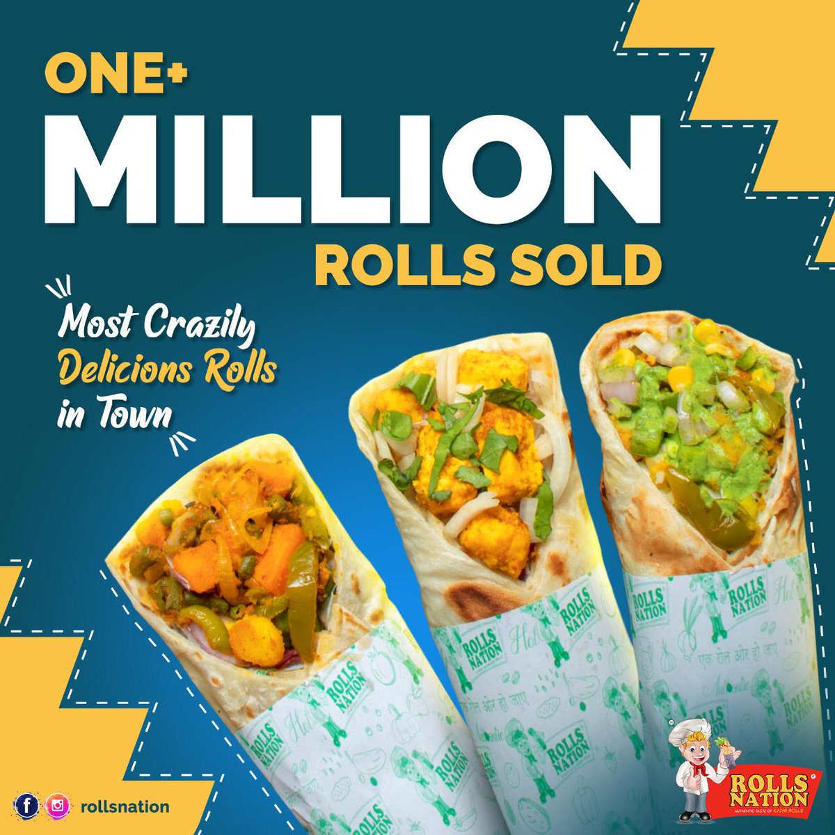 realdeepuday's tweet photo. We feel so proud to share Rolls Nation makes smile on Million faces & SOLD ONE MILLION KATHI ROLLS π― in 2019. Thanks everyone for being a part of RN family.
#rollsnation #followback #competition #contest #crypto #indianfoodie #india #food https://t.co/UXZiD8DeIm