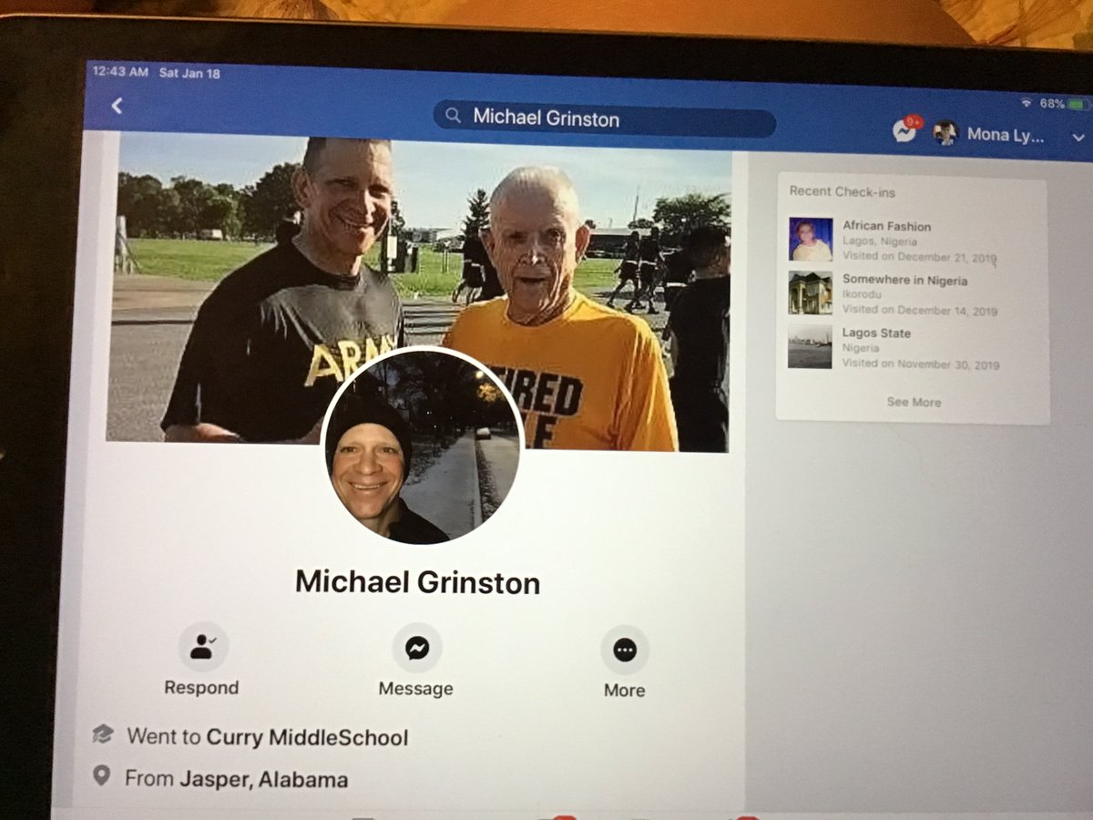 speedomofreech's tweet photo. @16thSma    Dear Sir,   Hi, My name is Mona Lynne Bond, and I received a friend request on facebook from someone claiming to be you.   I believe someone is using your picture and name on a fake account, primarily because their recent check-ins include Lagos, Nigeria +2more https://t.co/sxDLhY8pZO