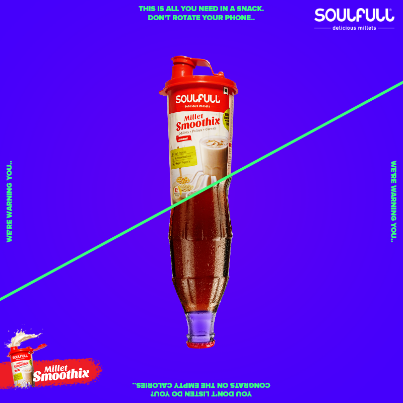 SoulfulSmoothix's tweet photo. It's easy really. When you have something that's healthy, made of super grains, has only jaggery and helps you beat hunger, why look around for other things? Don't rotate. Shake!
.
.
#SoulfullSmoothix #Smoothix #ShakeYourHungerAway #Smartshake #Supershake #Smartfood #Soulfull https://t.co/ZfjZzyM9oK