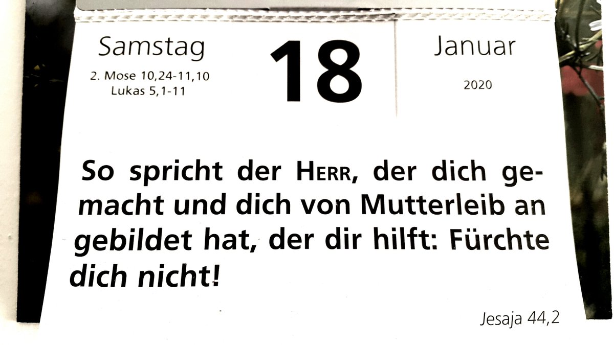 h_krawagna's tweet photo. So spricht der HERR, der dich gemacht und dich von Mutterleib an gebildet hat, der dir hilft: Fürchte dich nicht!
Jesaja 44:2

#Jesaja44:2 in der Bibel im #Kontext lesen : 
https://t.co/lQTEcv04y8 https://t.co/TM4aAkxVig