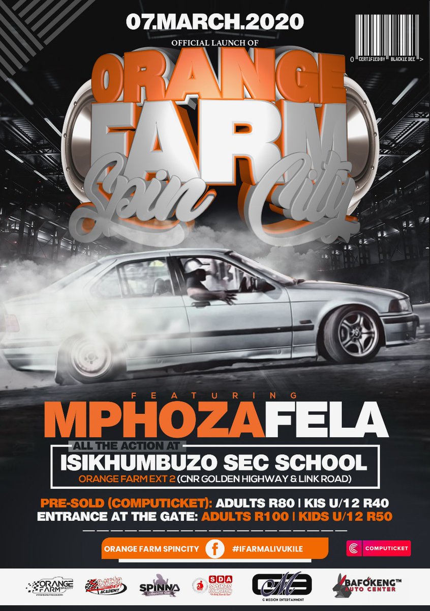 SowetoDriftSA's tweet photo. Something BIG is coming in Orange Farm, which will then become a regular thing as we open a new Car Spinning venue that side. Here are some of the talented Spinners come the official launch on 7 March. #Mporoza535, #MphoFelaE36 &amp; #NgamshiGP @MzansiHive #iFarmaLivukile @djsbu https://t.co/AJFqhP7VfN
