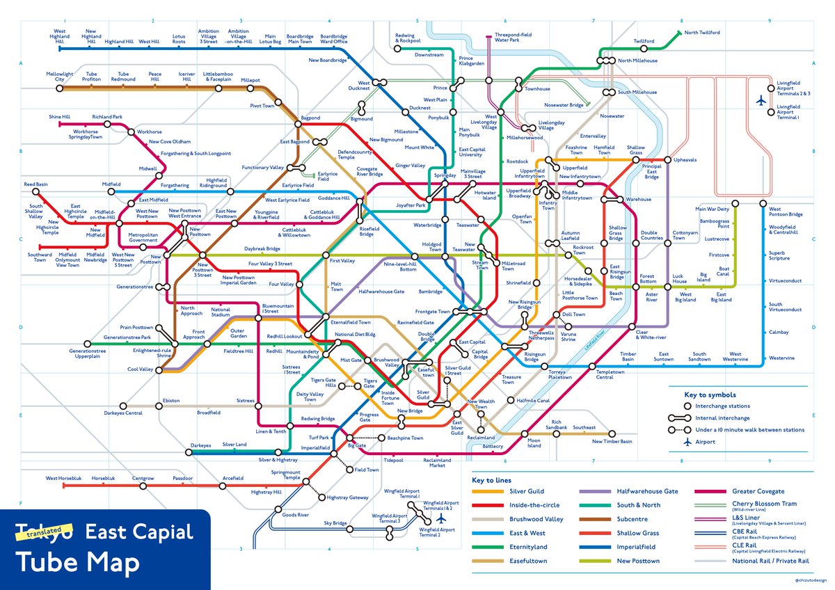 地図とかデザインとか 再 ロンドン地下鉄風デザインの東京地下鉄路線図を作ったのですが それだけだと面白くないので 駅名を全部英訳 直訳 してみました 地名の由来がはっきりしているものはそちらを訳しています たとえば三田 御田 駅が抜け