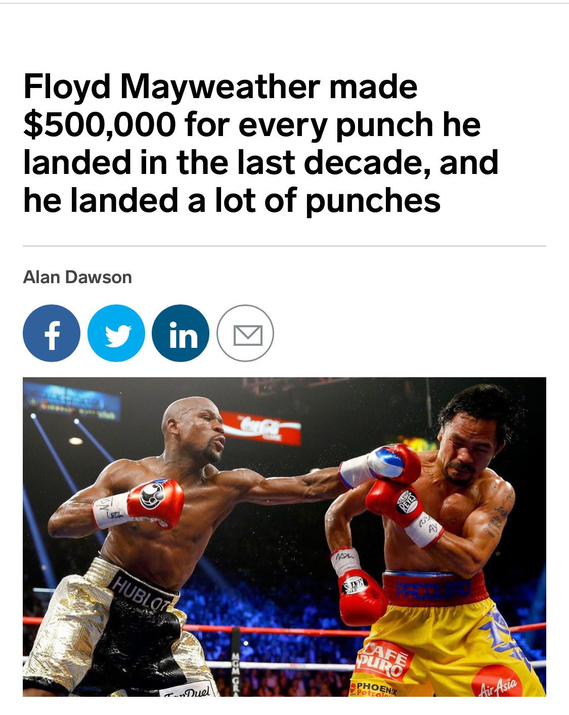 Floyd Mayweather vs Pacquiao Hublot  Floyd mayweather, Boxing quotes,  Boxing images