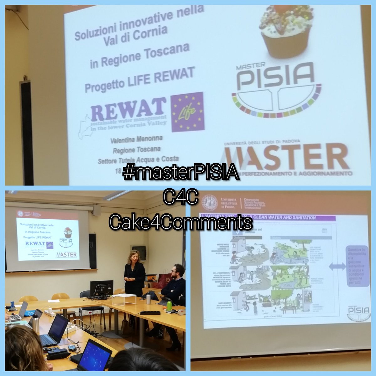 #oggi #18gennaio #masterPISIA presentazione del progetto innovativo <a href="/RewatLife/">Progetto Life REWAT</a> per il 1 appuntamento del #Cake4comments <a href="/SpgiMasterPISIA/">MasterPISIA-Unipd</a> #UNIPD