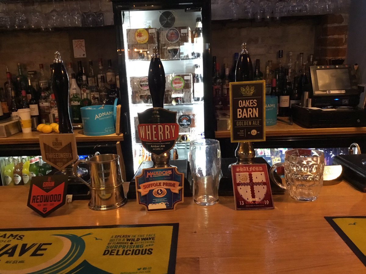 oakesbarn's tweet photo. Come along to @oakesbarn today and try our selection of awesome real ales! #tryjanuary #shalford #mauldons #grain #woodfords https://t.co/XSZU1G6ouq