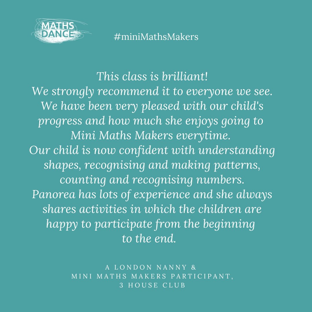 What a wonderful way to kick start 2020! #minimathsmakers <a href="/3HouseClub/">Anya Abdulakh</a> #testimonial #earlyyearmaths #learningthroughfun #toddlerclass