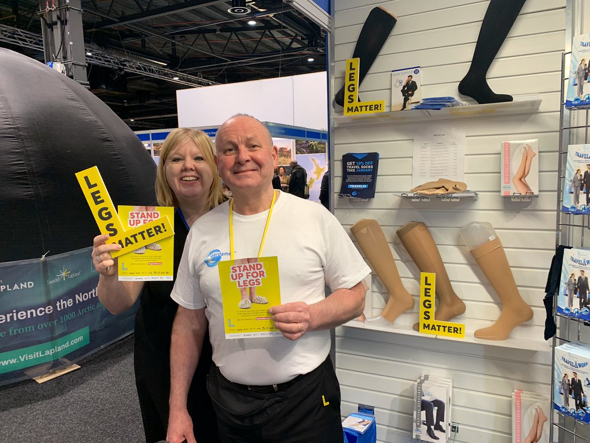 gardamed's tweet photo. @LegsMatter at the @DestinationShow, in #Manchester. 
Come to stand AP35 to speak to our Vascular Nurse Specialist, @Leannejane1975, for advice about leg health and travel. 
#travel #DVT #legsmatter #travelsocks #gardamed https://t.co/NssvEk7igb