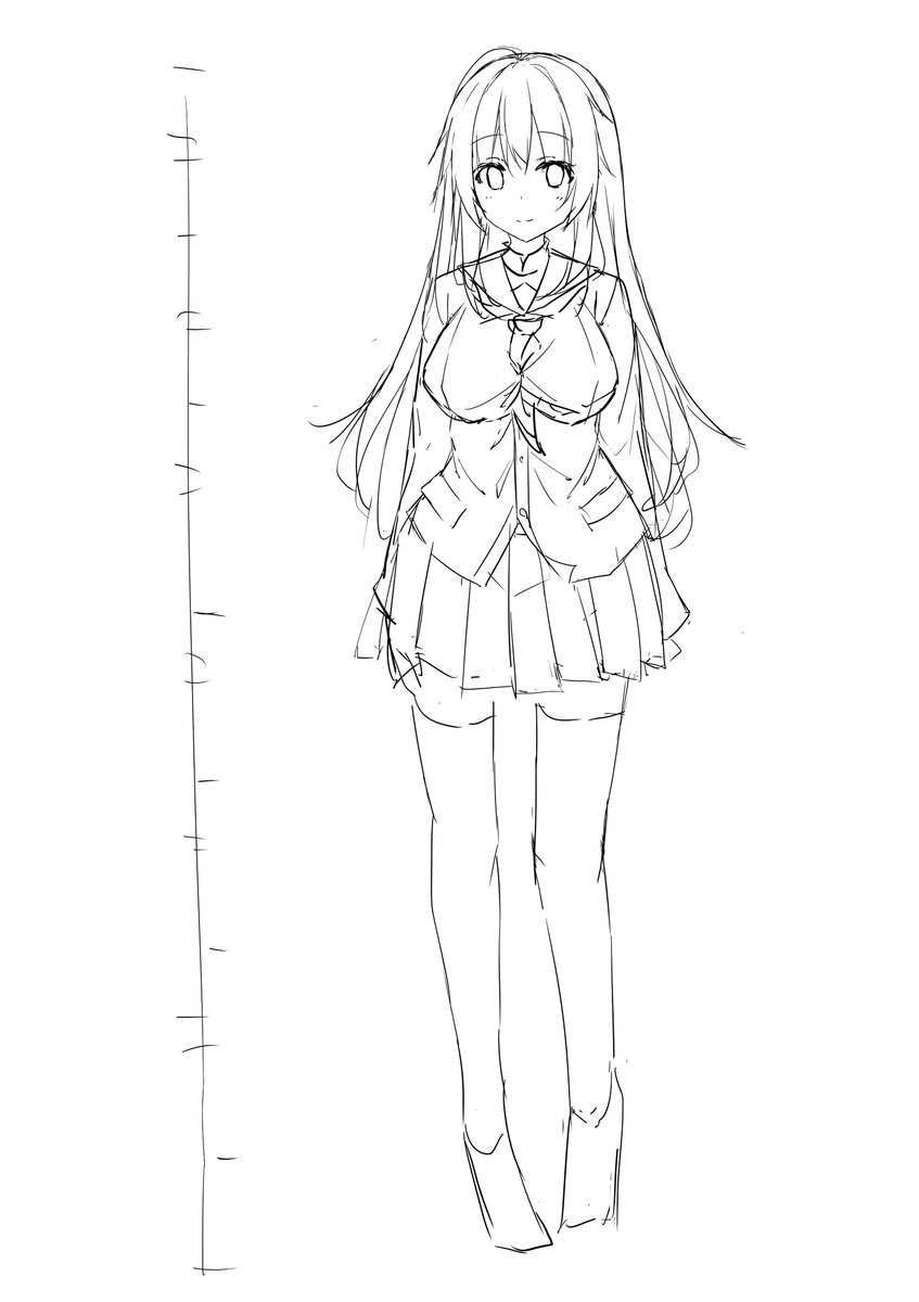 うちの子の立ち絵のラフ 