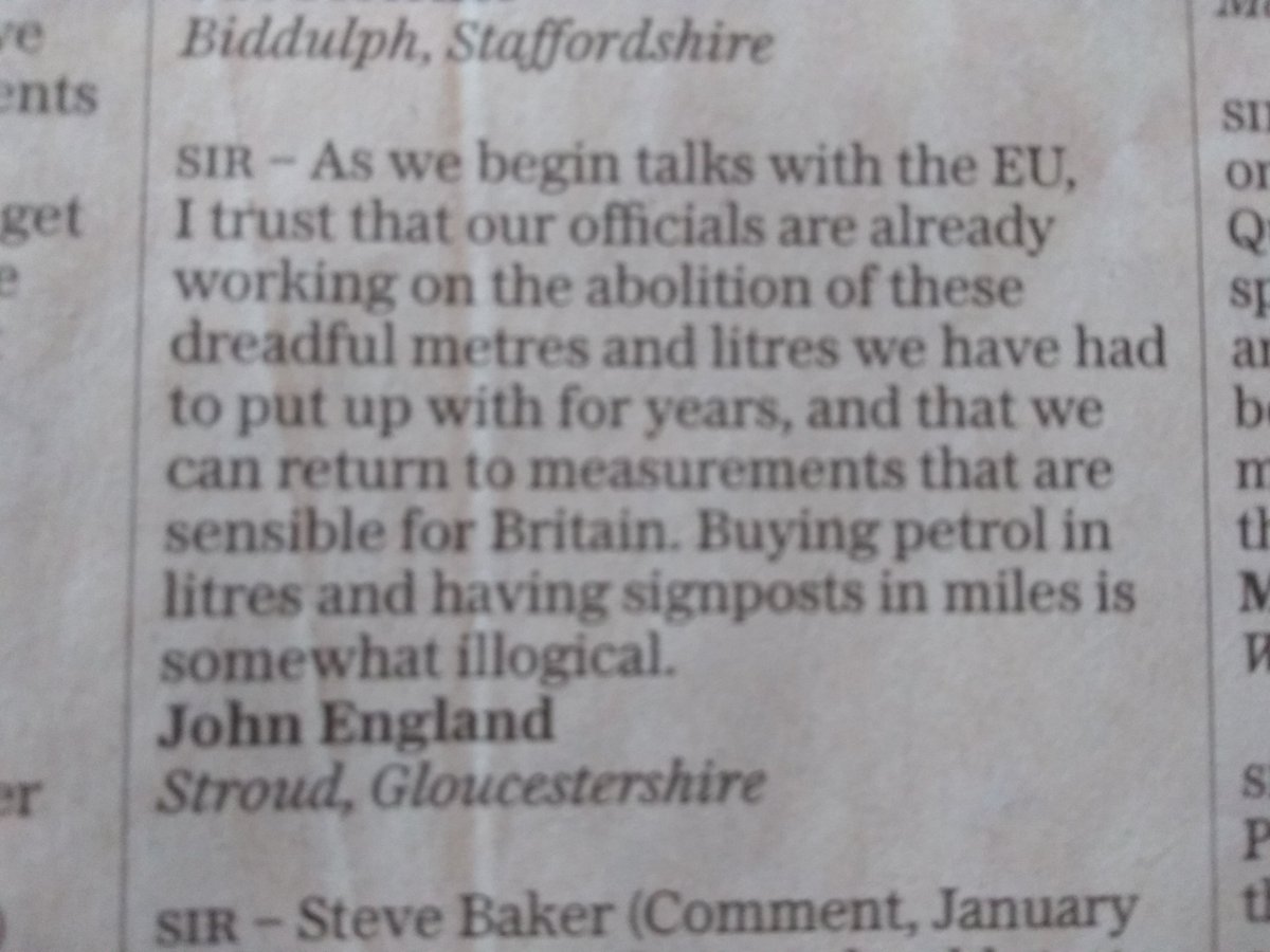 DannyPK's tweet image. This is a real, actual letter in the real, actual Telegraph today. Or sent by @vizcomic? Genius #BrexitBritain
#bonkersforbrexit  #bollockstobrexit