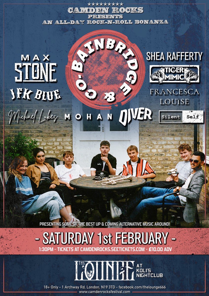 SilentSelfBand's tweet photo. It’s only 2 weeks to Camden Rocks and we’re treating 2 lucky fans to free tickets to the all day event on Saturday the 1st February. 
Just answer the following question in the comments and a winner will be chosen at random from the correct answers. https://t.co/BPWc7jzaSD