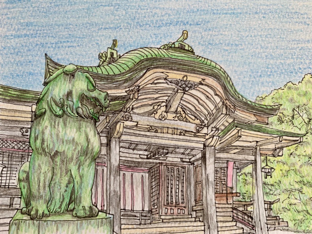 まる Twitter પર 豊国神社 豊臣秀吉 大阪城公園 イラスト 色鉛筆画