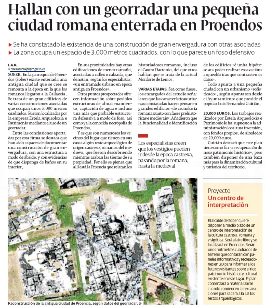 ConcellodeSober's tweet photo. Atopan cun xeoradar unha pequena cidade romana enterrada en Proendos.

🗞 El Progreso https://t.co/xVOtYARlXH
