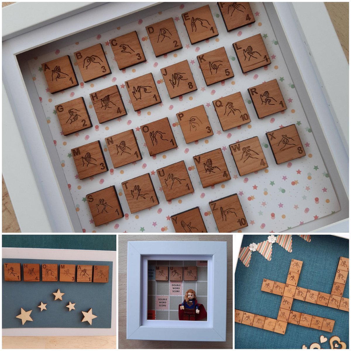 @RReviews_blog We are Charlotte and Vicky and we create Sign Language Scrabble tile frames for any occasion. #shopsmall 
etsy.me/359TL3h