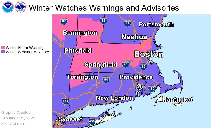 NWSBoston's tweet image. [Winter Storm Briefing] Snow overspreads the region from west to east between 3 and 6 PM. Snow sticks immediately to cold roads and travel will be difficult this evening with several inches expected. Bulk of the snow is over by midnight, ending as light rain near the coast.