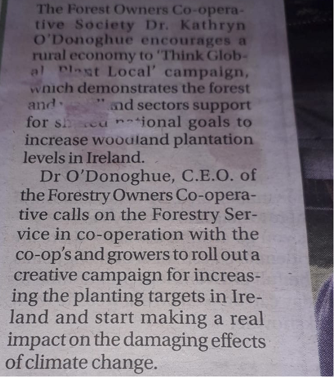 owners_co's tweet photo. #ThinkglobalPlantlocal,wise words from Dr.Kathryn O'Donoghue. We want to hear from you, if you've an interest in #learning about #planting #nativetrees, #sustainable #woodland #biodiversity &helping to reverse the effects of #ClimateChange get in touch via info@focs.ie https://t.co/IGJtijWHML