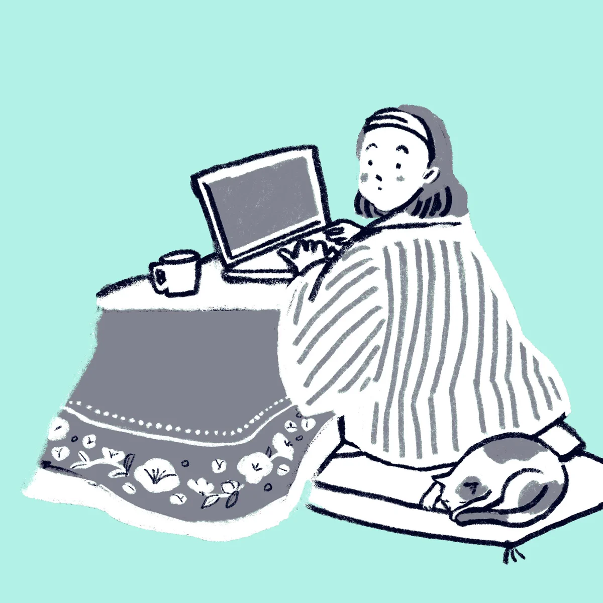 在宅ワークはコタツでするものじゃないの？おしゃれな雑誌には採用されなかったｗｗｗ