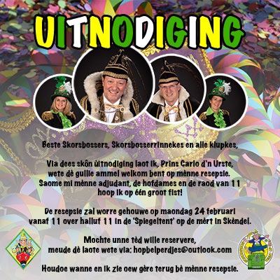 💛ＵＩＴＮＯＤＩＧＩＮＧ💚
Jij komt toch zeker ook!!
#receptie #prinscarlodnurste #spiegeltent #24februari #Schorsbos <a href="/CarlovandeGreef/">Carlo van de Greef</a>