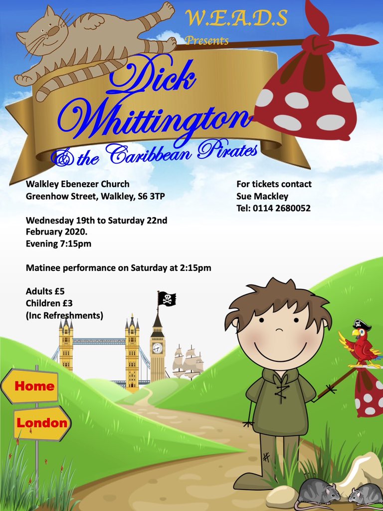 Looking for something to do during February half term? Come and see our Pantomime, Dick Whittington &amp; the Caribbean Pirates. Fun for all the family! #panto #walkley #sheffieldissuper #ATSocialMedia