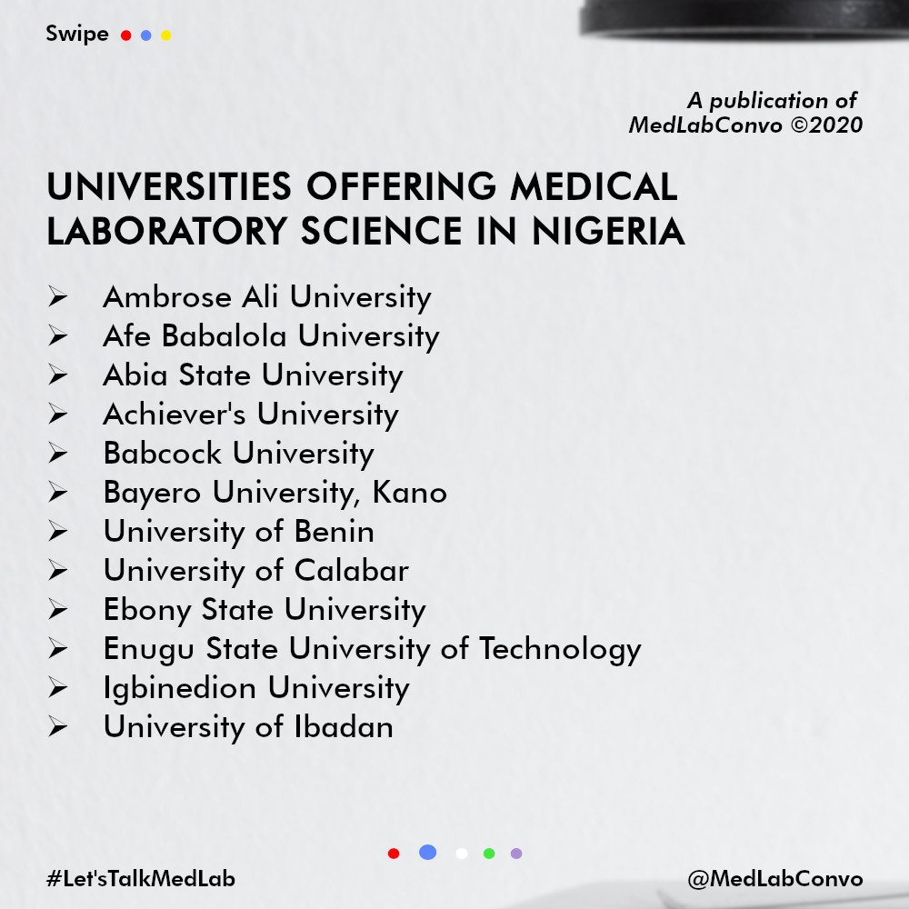 Here's a UTME guide for students intending to study Medical Laboratory Science. It includes:
-UTME subject Combination 
-Universities offering MLS in Nigeria 
-Courses offered at each level
-Work opportunities.
Retweet&amp;Tag others to see.
Click to download drive.google.com/file/d/1xIEx-X…
