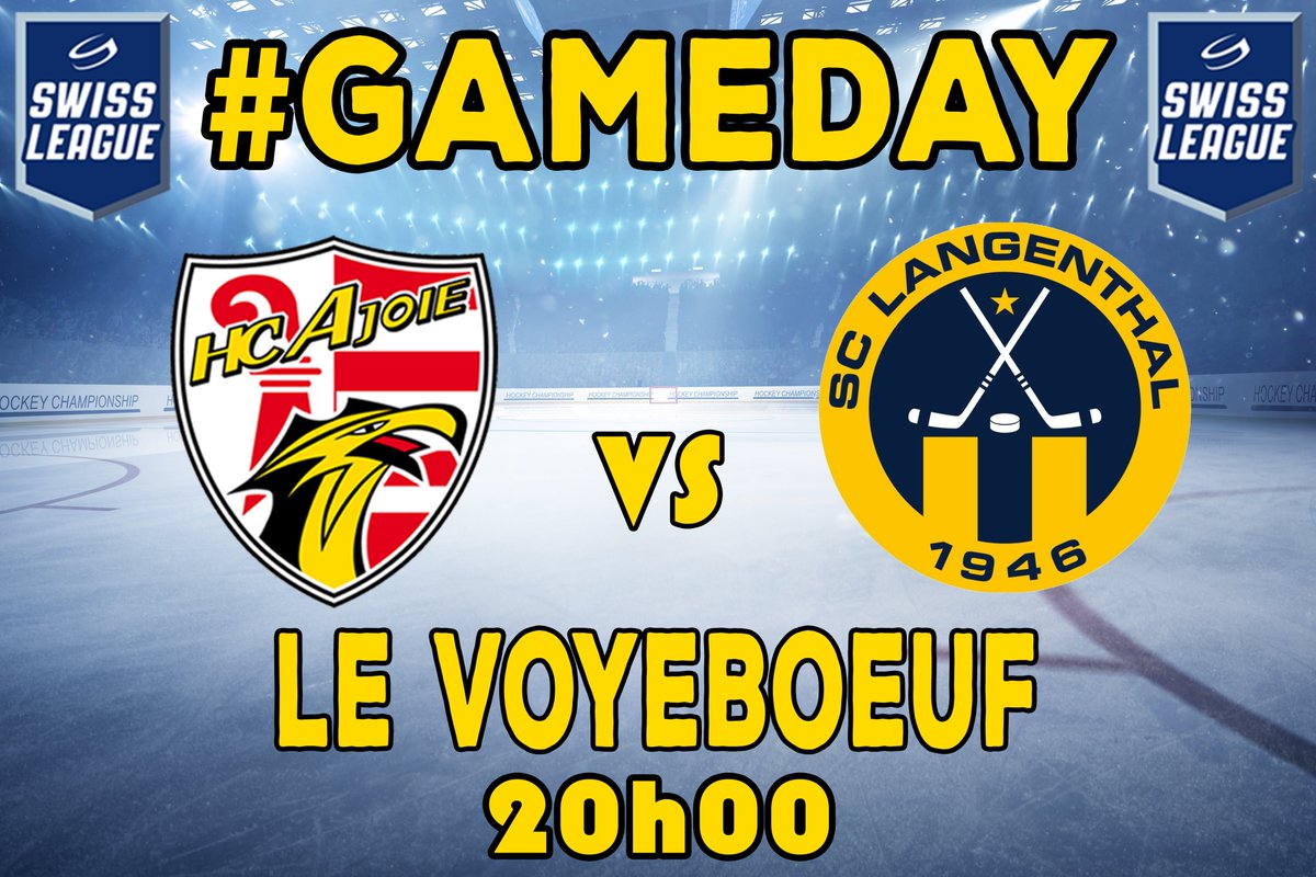 HC_Ajoie_off's tweet photo. #GAMEDAY
🏆Championnat de #SwissLeague
🏒HC Ajoie - @seit1946
📅Samedi 18 janvier 2020
🕗20h00
🏟️Le Voyeboeuf
#HCAJOIE #HCA #HCASCL #SWISSLEAGUE https://t.co/oYrQzS9ABX