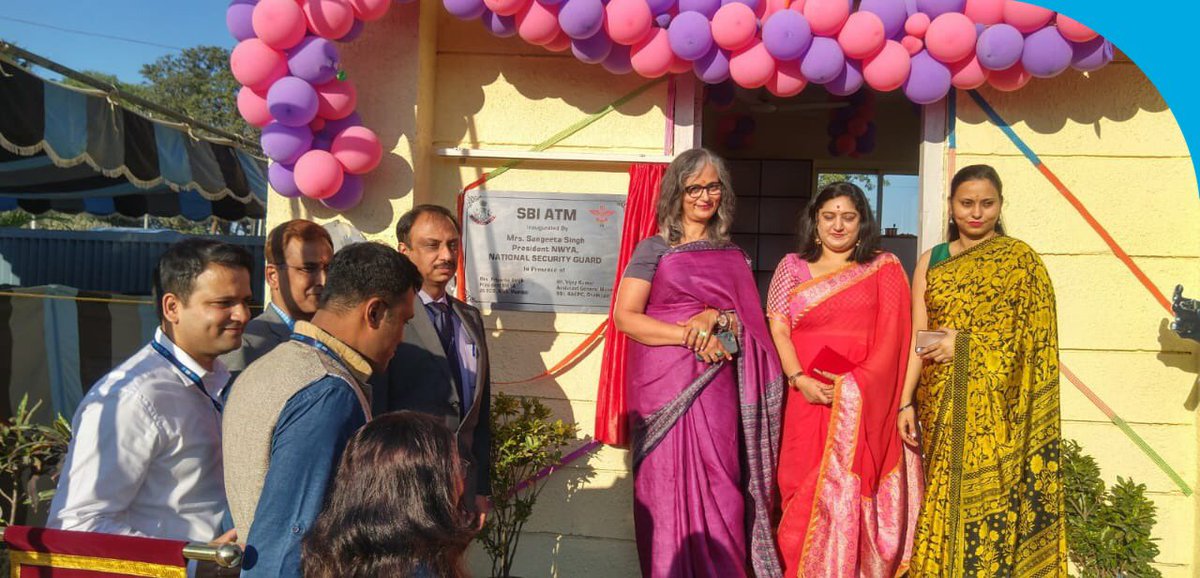 TheOfficialSBI's tweet photo. Smt. Sangeeta Singh, President NWYA, National Security Guard, inaugurated a #SBI ATM in the 26 special composite group campus. The ATM is dedicated to all commandoes and families who have been the strength of our nation during national emergencies.
#Commandoes #NationBuilders https://t.co/1dNCNbpNYO