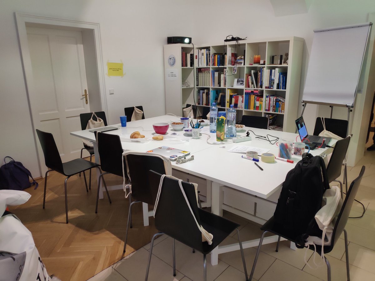 A table with snacks ready for the attendees of the global diversity CFP day.