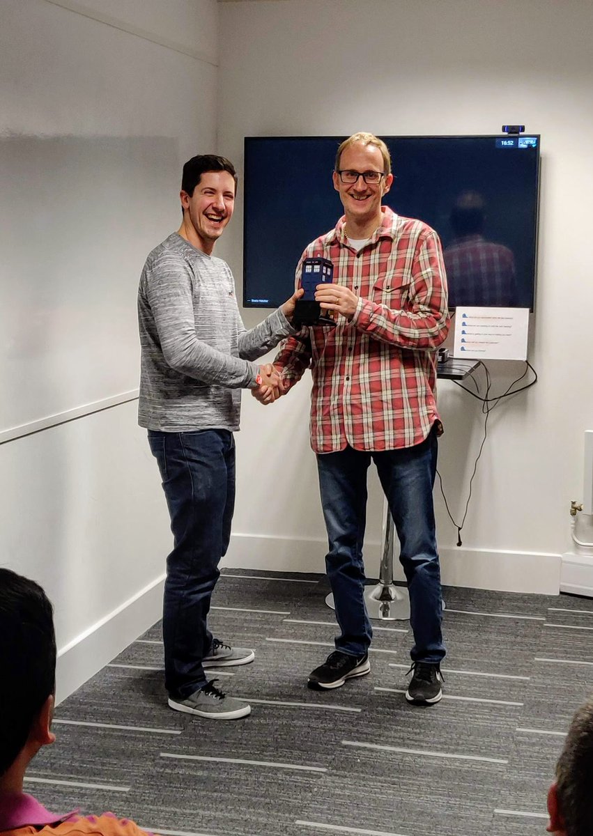 sflakesoftware's tweet image. VICTORY! Congratulations to @MoominGiant for winning the &quot;Delight the Customer&quot; award and Xia for winning overall. #PetProjectDay #SnowflakeHQ