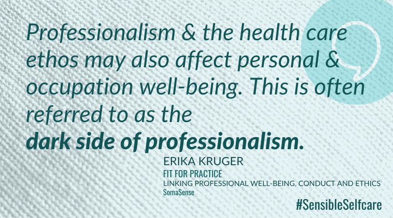 Are you aware of the dark side of professonalism? #professionaldevelopment #professionalwellbeing #occupationalwellness #darkside #somasense #fitforpractice #chiropractor