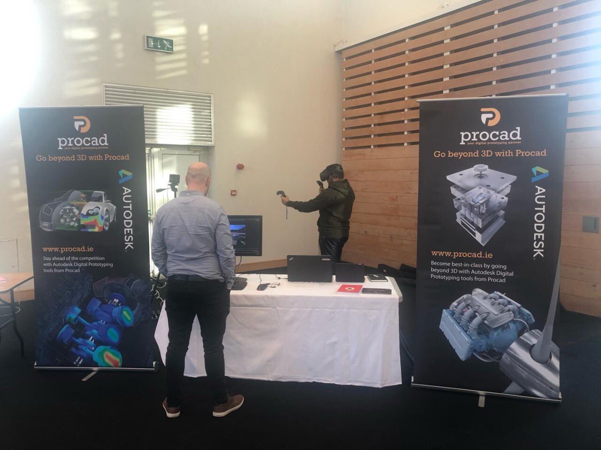 SymetriIreland's tweet photo. Brian, Sid and Breda are at LITβs Engineering Open Day with our VR Headset and much more, make sure to say hi π #LimerickIT #Engineering #OpenDay #Procad https://t.co/8alc28yA4X