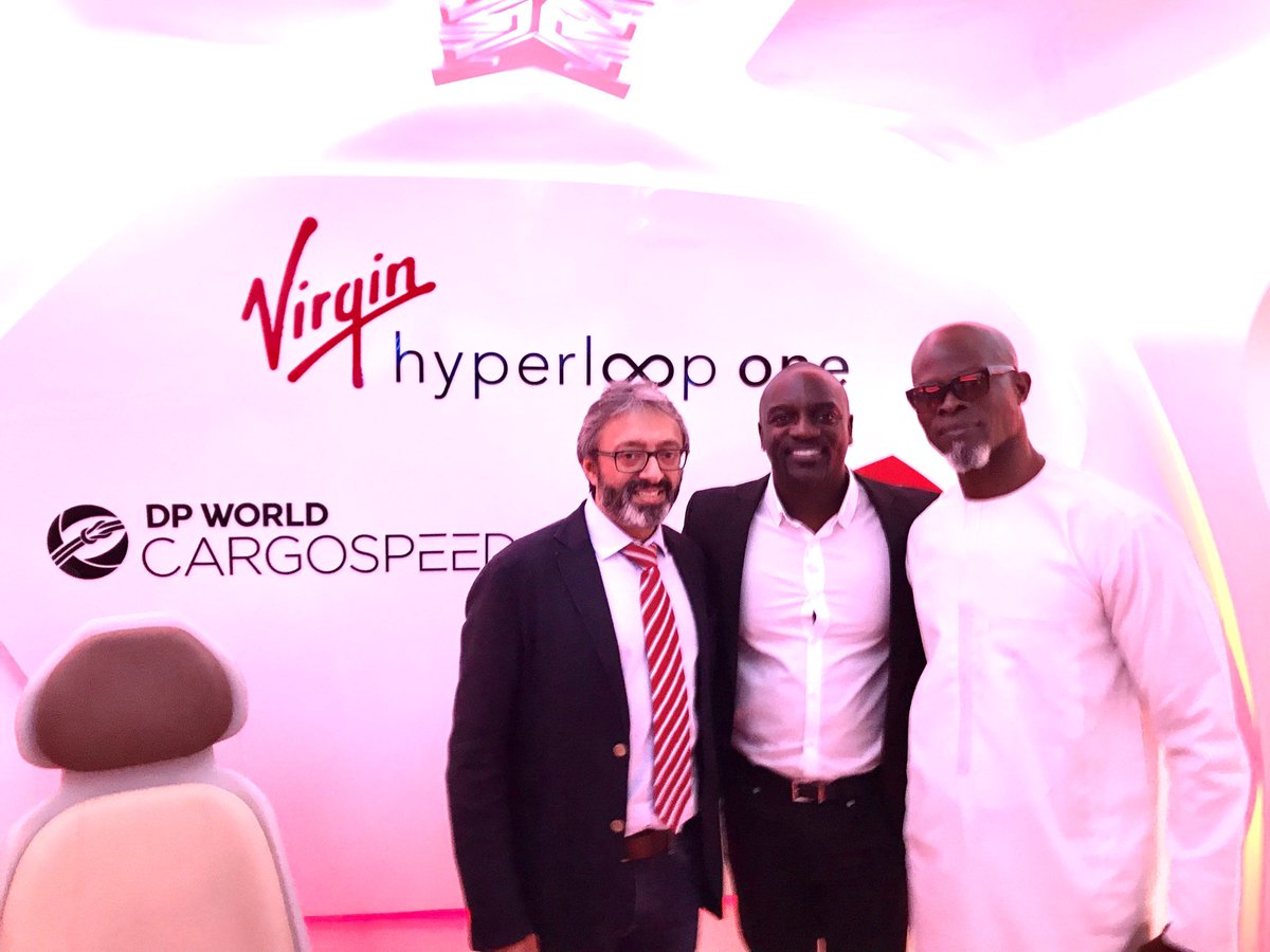Great to have AKON and Djimon Hounsou come and visit us at the Abu Dhabi Sustainability Week Conference - #virgin #hyperloop #hyperloopone #harjdhaliwal #sustainability #futureoftransport