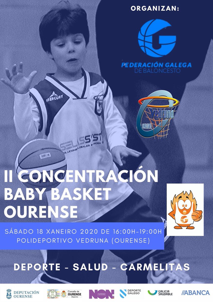 ccvedrunaou's tweet photo. 🏀 II CONCENTRACIÓN #babybasket @FGB_Baloncesto #ourense | 📋Horarios y convocatoria
📆 Sábado 18/01
⏰ 16:00-19:00h
📍#PoliVedruna @ccvedrunaou https://t.co/mfN1nLqn0L