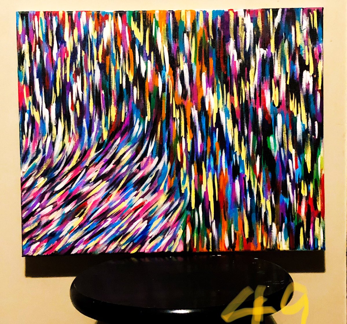 “Night Out” 16X20 #abstractexpressionism #saatchiart #artsy #acrylicpainting #colorfulart #originalcanvas #forsaleart #vibe #feels #weekend #nightout #artempire #visionary