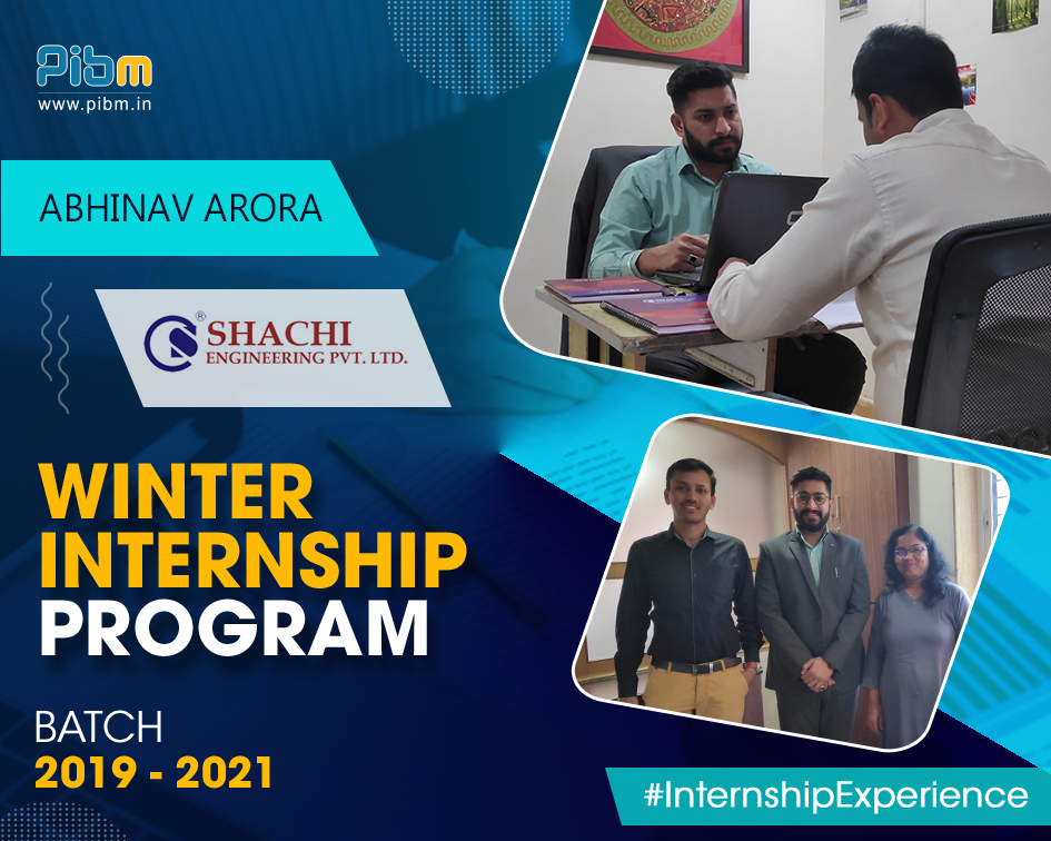 PunePIBM's tweet image. Winter Internship Program paves the way to many opportunities to learn and understand from the Corporate World. Here&apos;s a glimpse of Mr. Abhinav Arora during his Winter Internship Program at Shachi Engineering Private Limited. #WinterInternshipProgram #Shachi #WIP2020 #PIBMPune