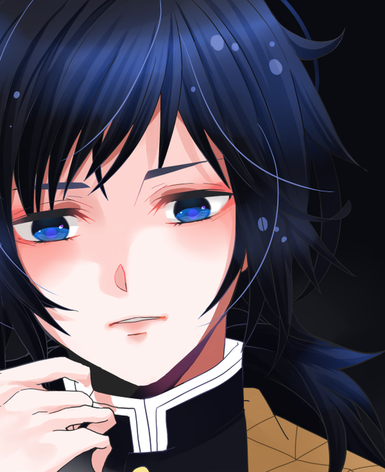 雫さんがTwitterに投稿した冨岡義勇(鬼滅の刃)のイラスト。