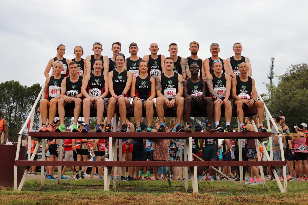 The Army Athletics Team prior to Berts Brick Race, in South Africa. A great opportunity, made possible by <a href="/ArmySportASCB/">Army Sport</a>, <a href="/ArmySportsLTRY/">British Army Sport Lottery</a> and supporting CofC #armyathletics #FindWhereYouBelong #ArmyConfidence
