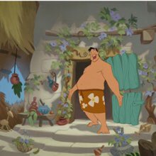 Neither Kuzco & Pacha have nipples. Kronk most definitely has nipples but he’s too modest to be topless.