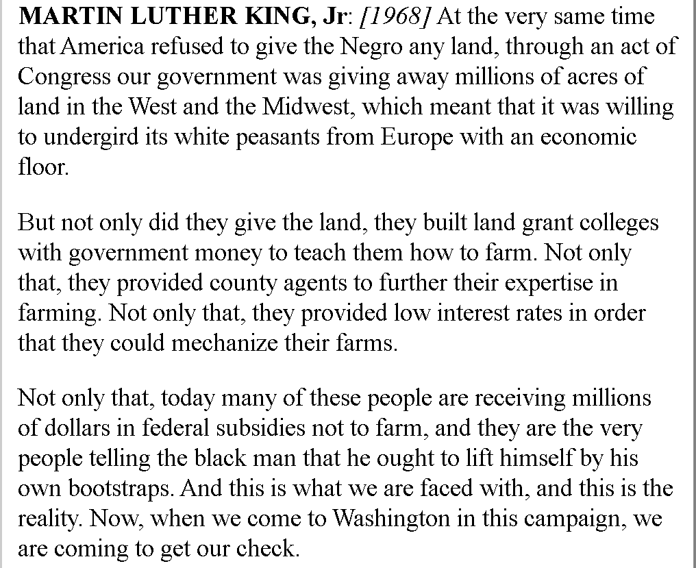 glenthecreator's tweet photo. #MLK on #federalsubsidies,but more importantly he was in support of #Reparations for Black #ADOS people.#RacialWealthGap-#LineageWealthGap #ReparationsPastDue #Reparations2020 #MLKDay #MLKWeekend #MLKDay2020 https://t.co/6261dSI1Oa