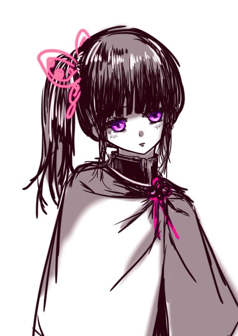 ユラハさんがTwitterに投稿した栗花落カナヲ(鬼滅の刃)のイラスト。