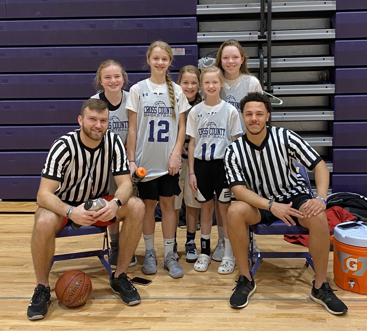 How cool to have Austin Allen and Adrian Martinez reffing games are the <a href="/YorkMeltdown/">York Meltdown</a> ! #GBR @HuskerFBNation  <a href="/danyelseevers/">Danyel Seevers</a> <a href="/CC_GBB/">Cross County GBB</a> were glad they took the time to take a picture!