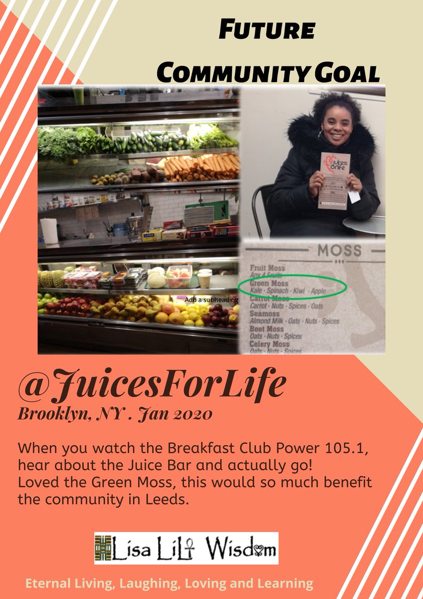 LiLi_Wisdom's tweet photo. @JuicesForLife Inspired for a future Community Goal!
#LearnSomethingNew #RaisingVibrations #MeTime #SelfEsteem #EternalLearning #2020Vision #2020Success #KindToMe #GoalsandDreams #IHaveTimeToPlan #Education #Future #Development #Change #Imagination #AchievingMoreIn2020 https://t.co/HziNMVIqVo