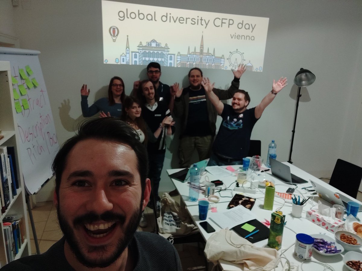 A group of people taking a group picture