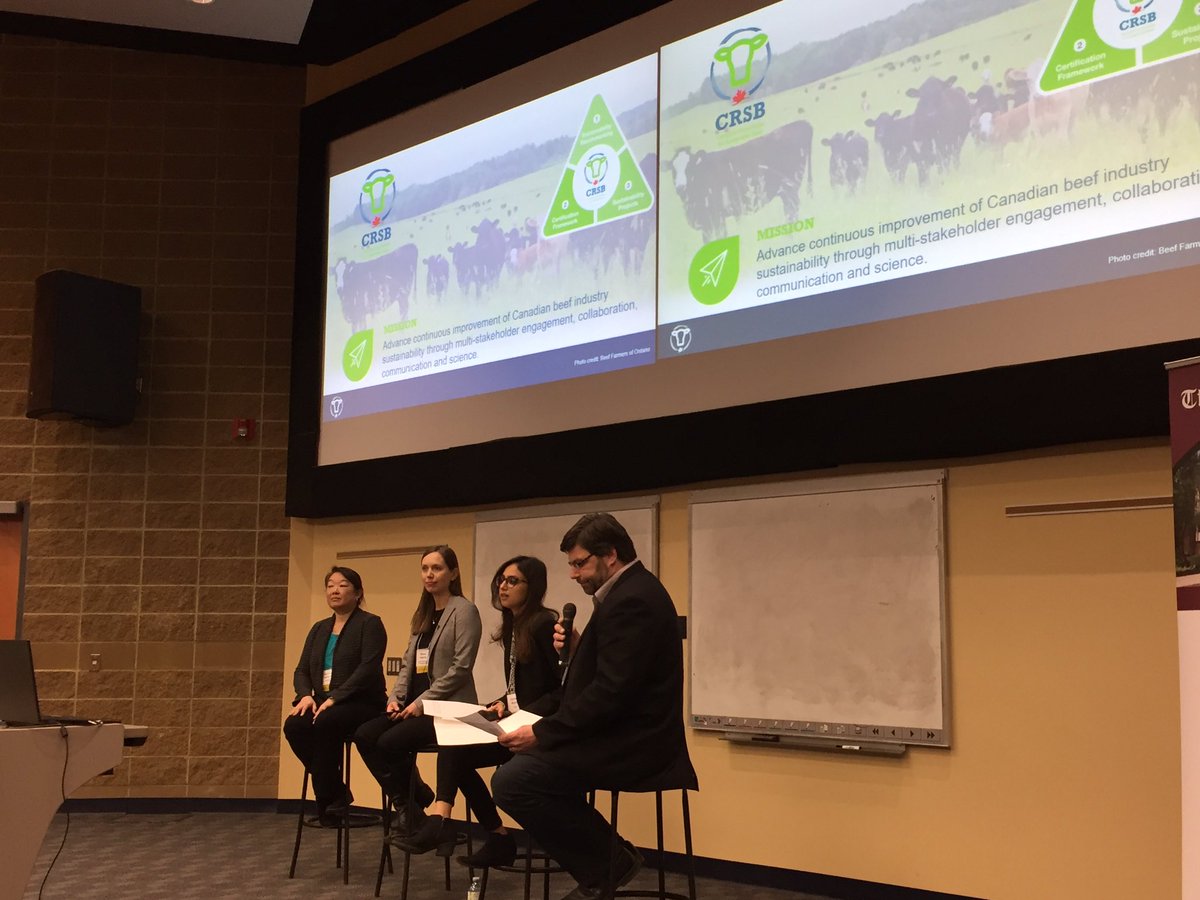 An informative panel topic this morning at #BeefSymposium discussing #sustainability within the #beefindustry, hearing from <a href="/CRSB_beef/">Canadian Roundtable for Sustainable Beef (CRSB)</a>, #Loblaws and #CargillProtein. <a href="/FarmSmart20/">FarmSmart</a>