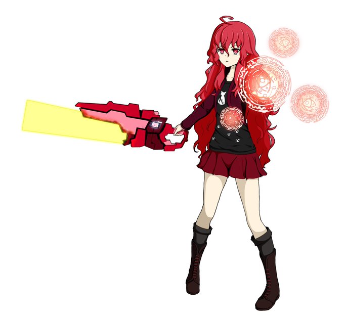 うちの子描き描き。いい加減名前がないと困るので、とりあえず紅椿(仮)ちゃん。オリジナルで女の子描くと、性癖ぽろぽろでるね!しかも武器はアリスギアアイギスの武器とにらめっこで描き描きだ! #うちの子 