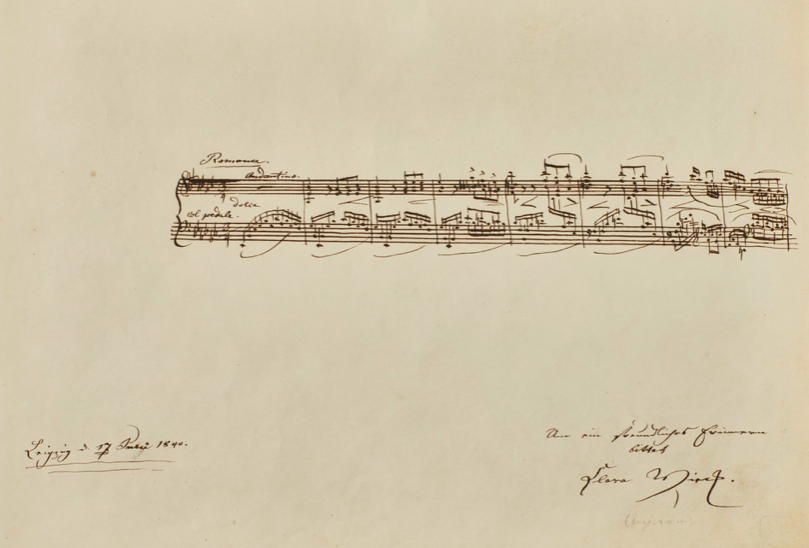 NotationIsGreat's tweet image. An autograph by Clara Schumann with a quotation from her "Trois romances"!