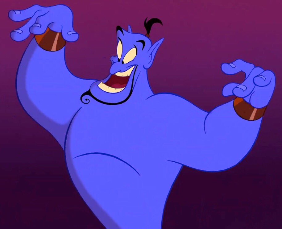 Interestingly Genie (1993) has no nipples in the movie, BUT when Jafar becomes a genie, there are very subtle hints of nipples in his design. Both live action Genie & Jenie have nipples.