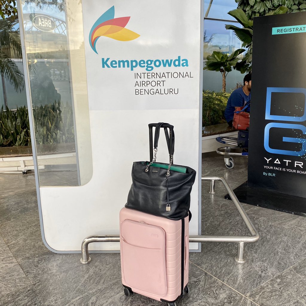 sondrapepe's tweet photo. This @away bag is getting a lot of miles! Goodbye Bangalore! I’m on my way home SFO! #travelaway https://t.co/YAlOBLRFLl