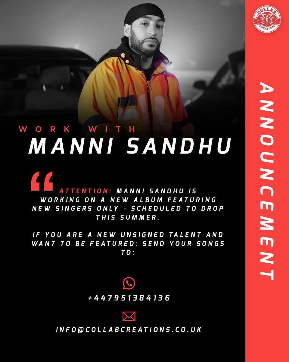 mannisandhu's tweet photo. Started work on my new album today. 

I want it to feature ALL new artists.

If you know about me then you know I’ve always supported new artists and given them a chance. 

Send me your songs. Let’s make some 🔥 this Summer https://t.co/TUdo3MmCJW