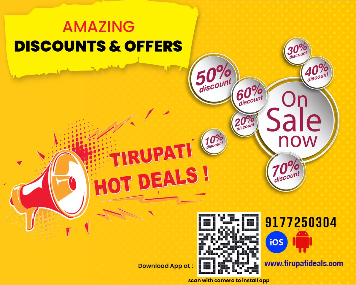 DealsTirupati's tweet photo. Compare The Price...🧐Think about the Offer...🤔
Cash your profit...😃😃 With Tirupati Deals as your backup now purchasing is fun....😃😀 For more details:- https://t.co/8biRfx52BP Contact Us: +91 9177250304
#tirupatideals #offers #deals #discounts #hellotirupati #tirupati https://t.co/AJ1fEfwBao